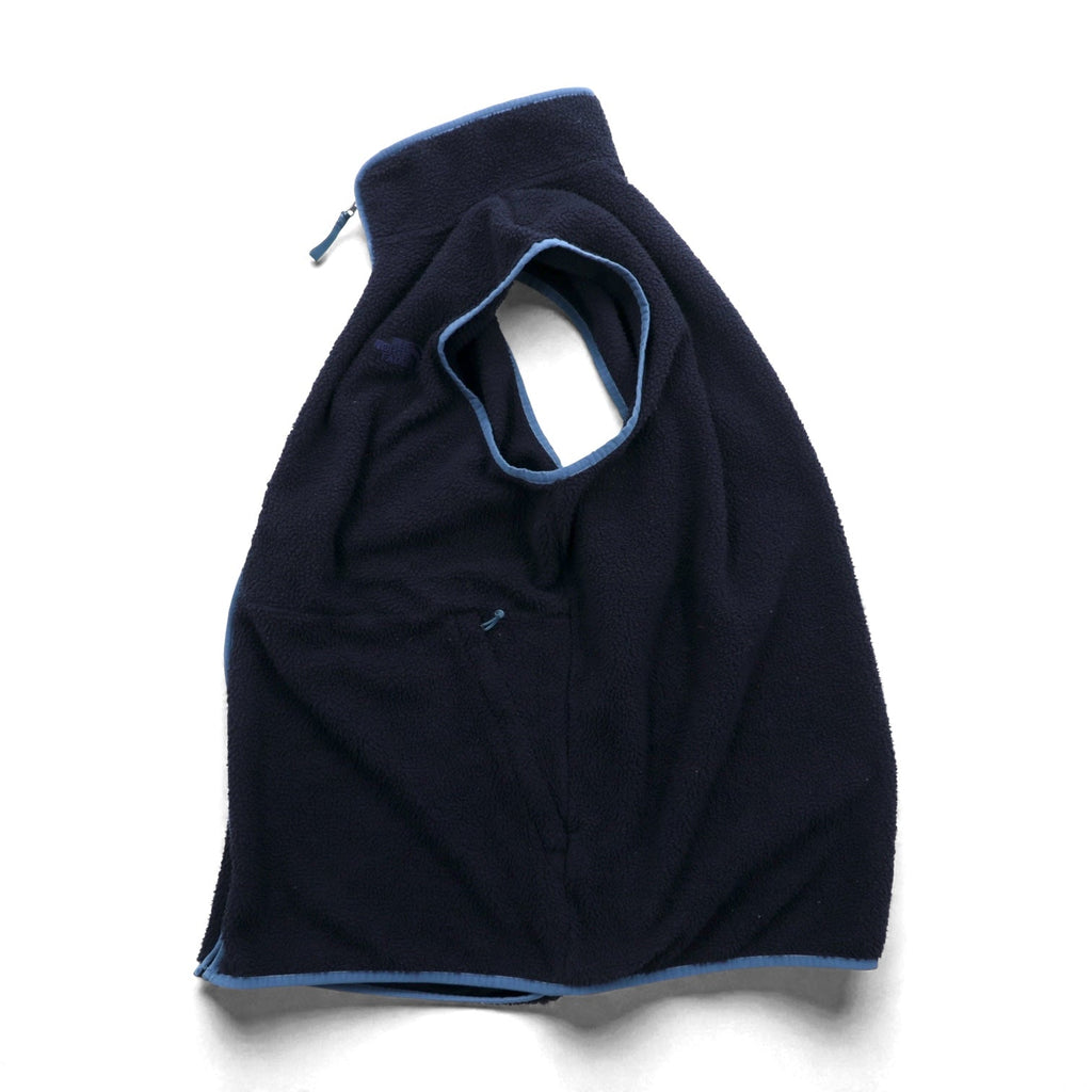 THE NORTH FACE Boa Fleece Vest XL Navy Blue Stand Collar Piping NF0A4XZE