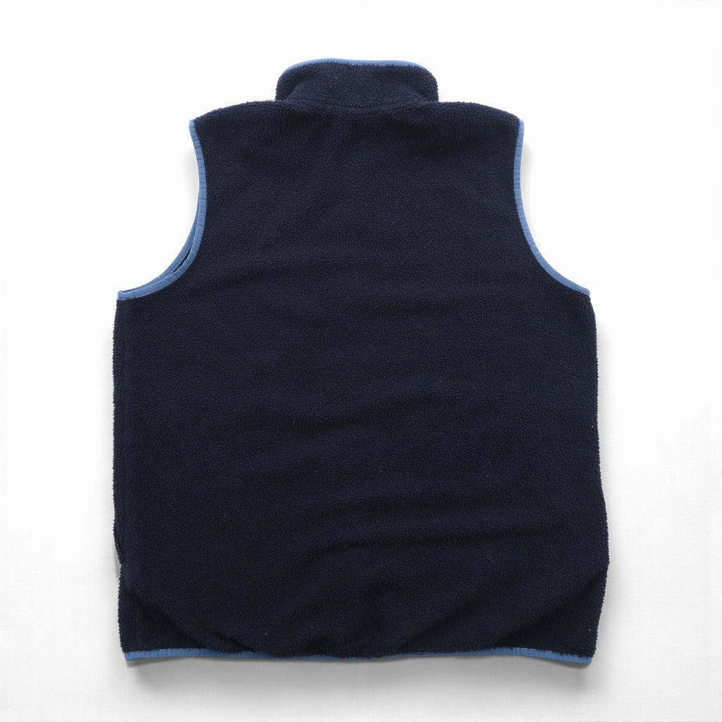 THE NORTH FACE Boa Fleece Vest XL Navy Blue Stand Collar Piping NF0A4XZE