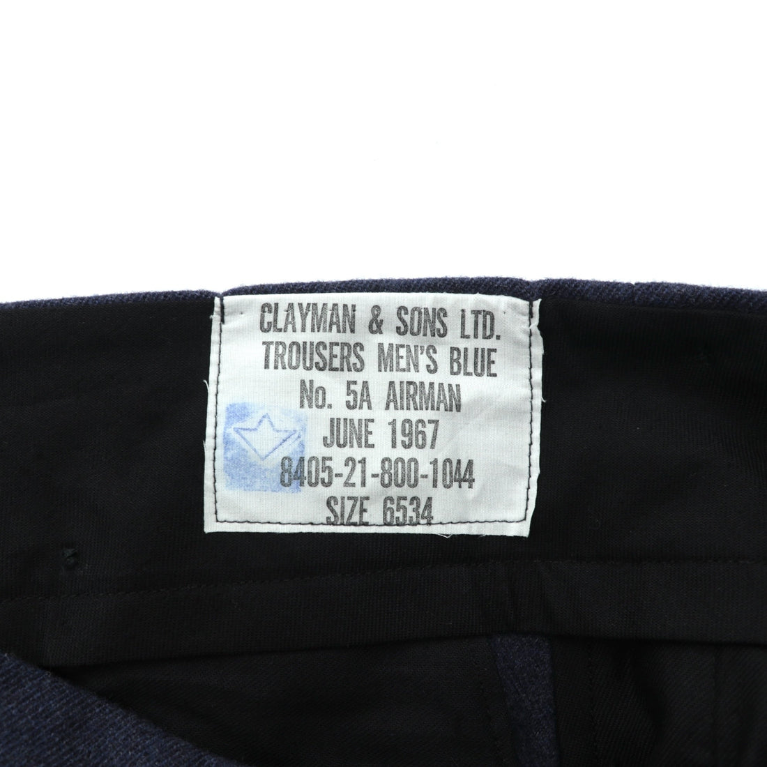 Vintage 60s Trousers Clayman & Sons Ltd スラックス パンツ M ネイビー ウール 8405-21-800-1044 60年代 カナダ軍