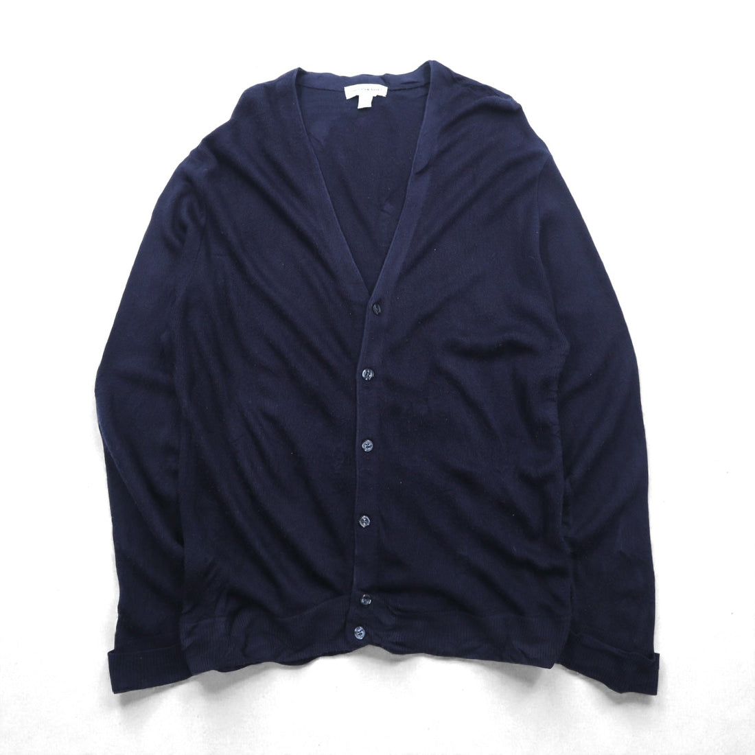 Cypress Links 90s Vintage Knitwear V-Neck Cardigan, XL, Navy Acrylic Knit,