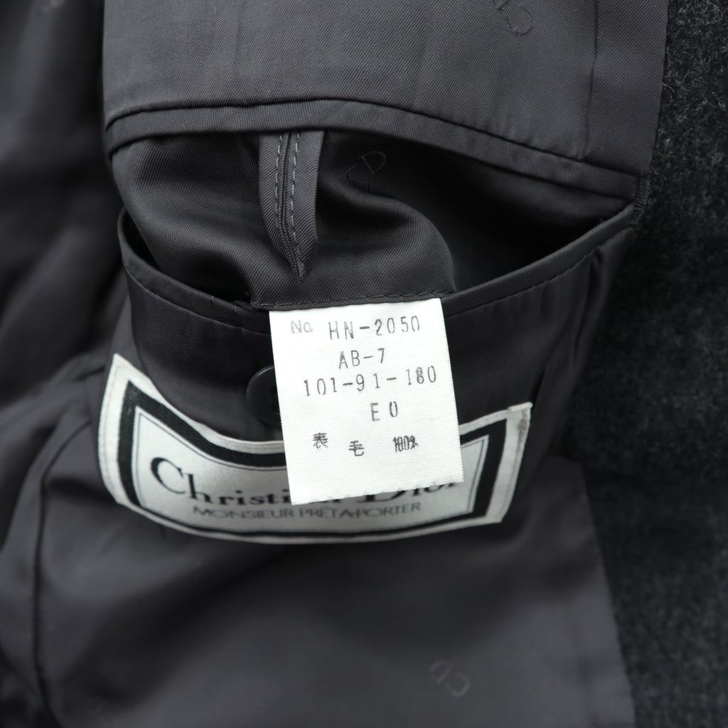 Christian Dior 80年代 日本製 ヴィンテージ ブレザー 2B テーラードジャケット ブレザー XL グレー ウール メタルボタン