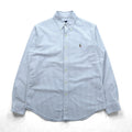 Ralph Lauren Oxford Button Down Shirt, Medium, Blue Stripe, Small Pony Embroidery