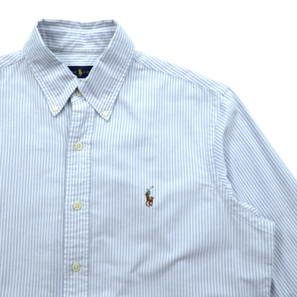 Ralph Lauren Oxford Button Down Shirt, Medium, Blue Stripe, Small Pony Embroidery