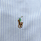 Ralph Lauren Oxford Button Down Shirt, Medium, Blue Stripe, Small Pony Embroidery