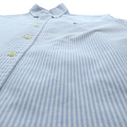 Ralph Lauren Oxford Button Down Shirt, Medium, Blue Stripe, Small Pony Embroidery