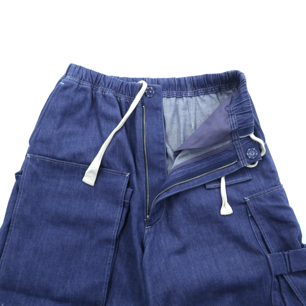 Sasquatchfabrix. 日本製 UTILITY FULL FLAP DENIM PANTS ワイド デニム カーゴパンツ M インディゴ 24SS-PA9-003