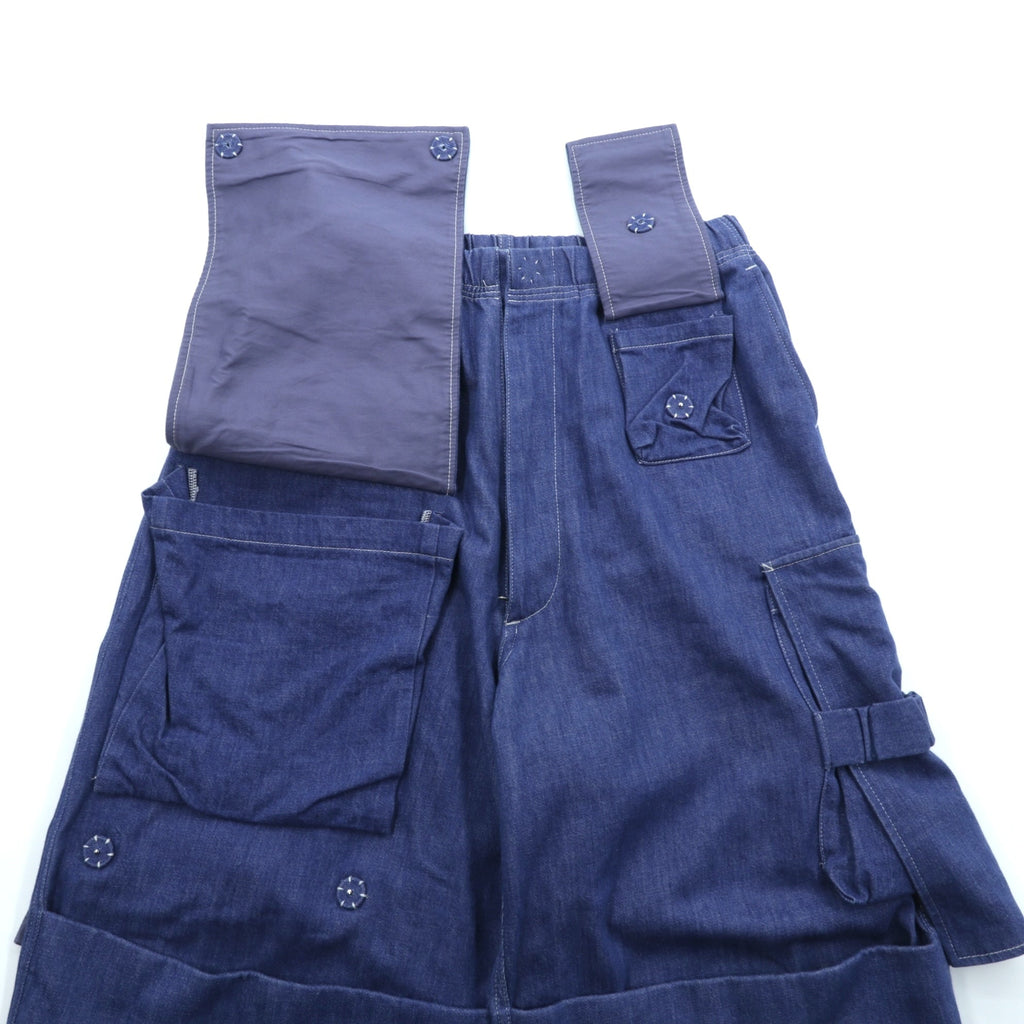Sasquatchfabrix. 日本製 UTILITY FULL FLAP DENIM PANTS ワイド デニム カーゴパンツ M インディゴ 24SS-PA9-003