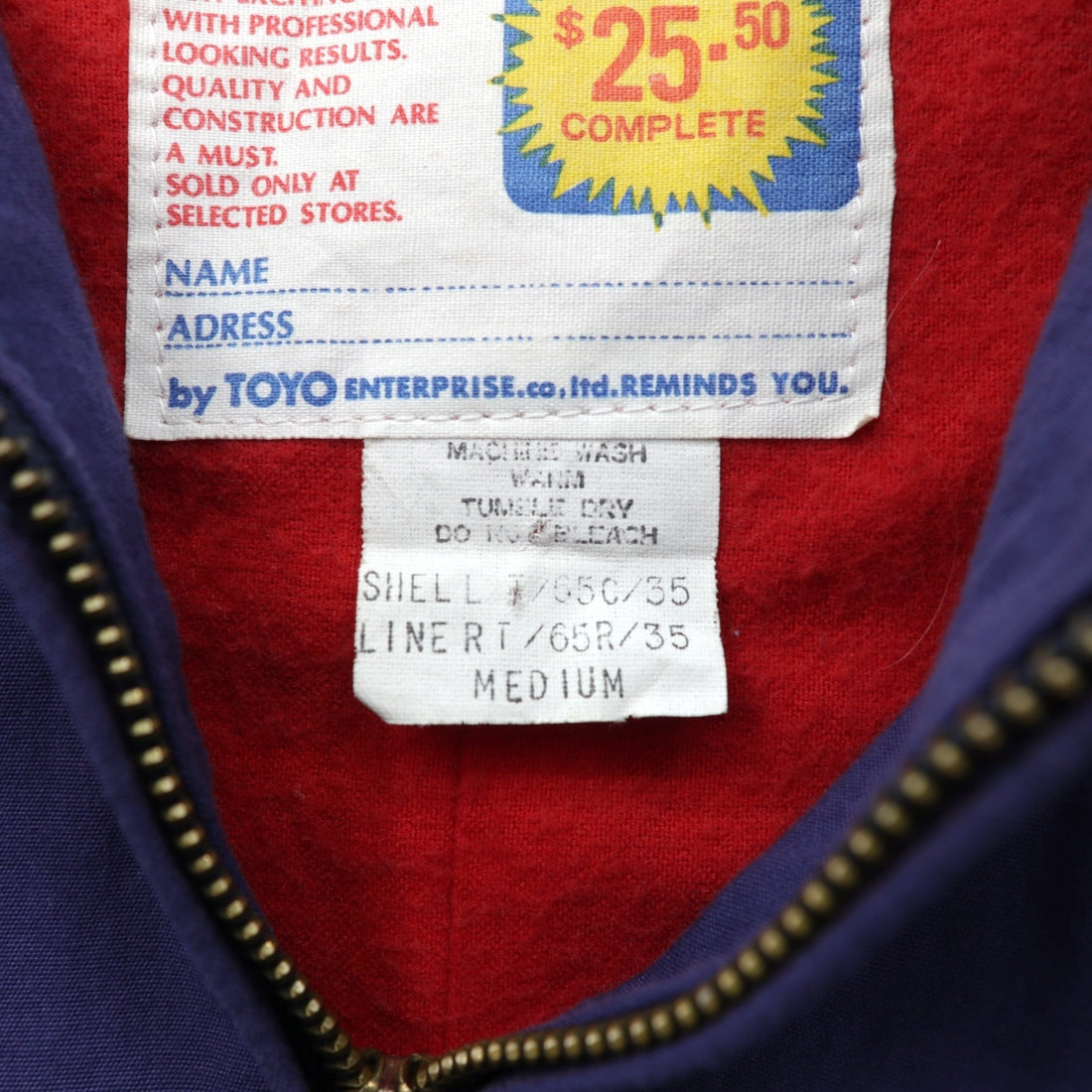 BUGGY Toyo Enterprise 80s Made in Japan Harrington Jacket, Medium, Navy