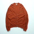 IZOD LACOSTE 80年代 USA製 ニット カーディガン L オレンジ アクリル ワンポイントロゴ