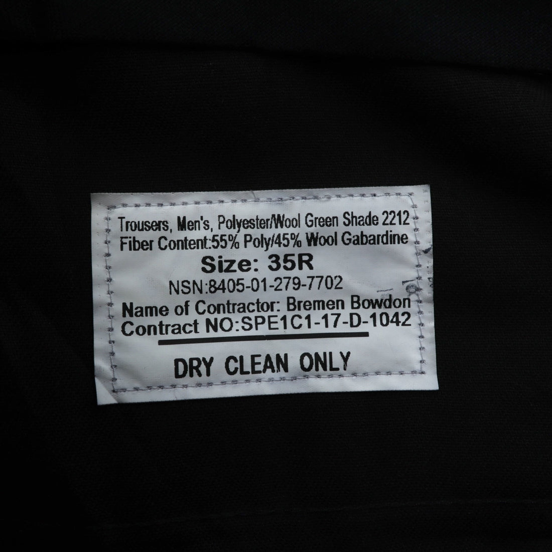 USMCワンピースTrousers スラックス パンツ L カーキ ウール ギャバジン DEFENSE LOSISTICS AGENCY 8405-01-279-7702