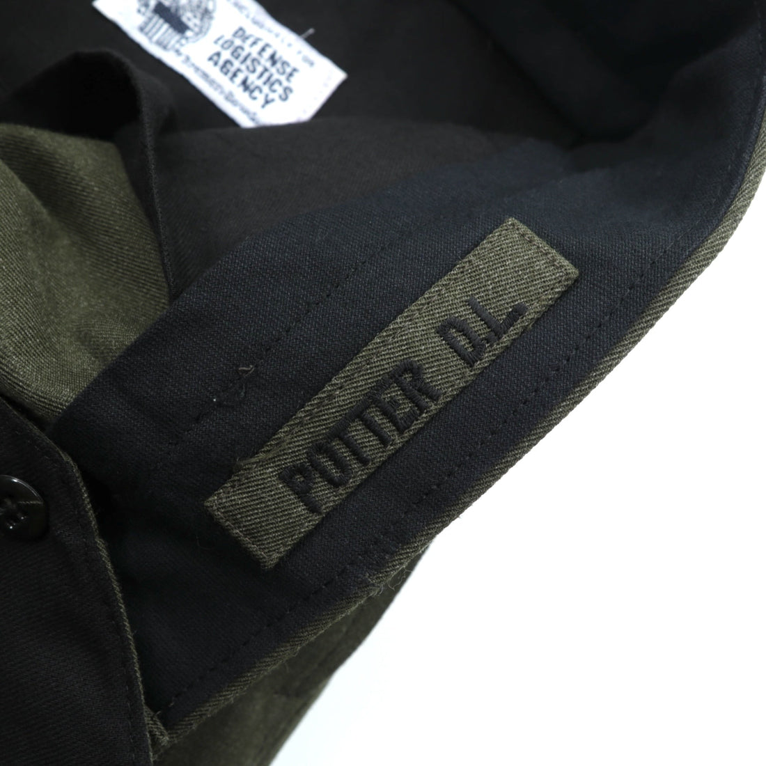 USMCワンピースTrousers スラックス パンツ L カーキ ウール ギャバジン DEFENSE LOSISTICS AGENCY 8405-01-279-7702