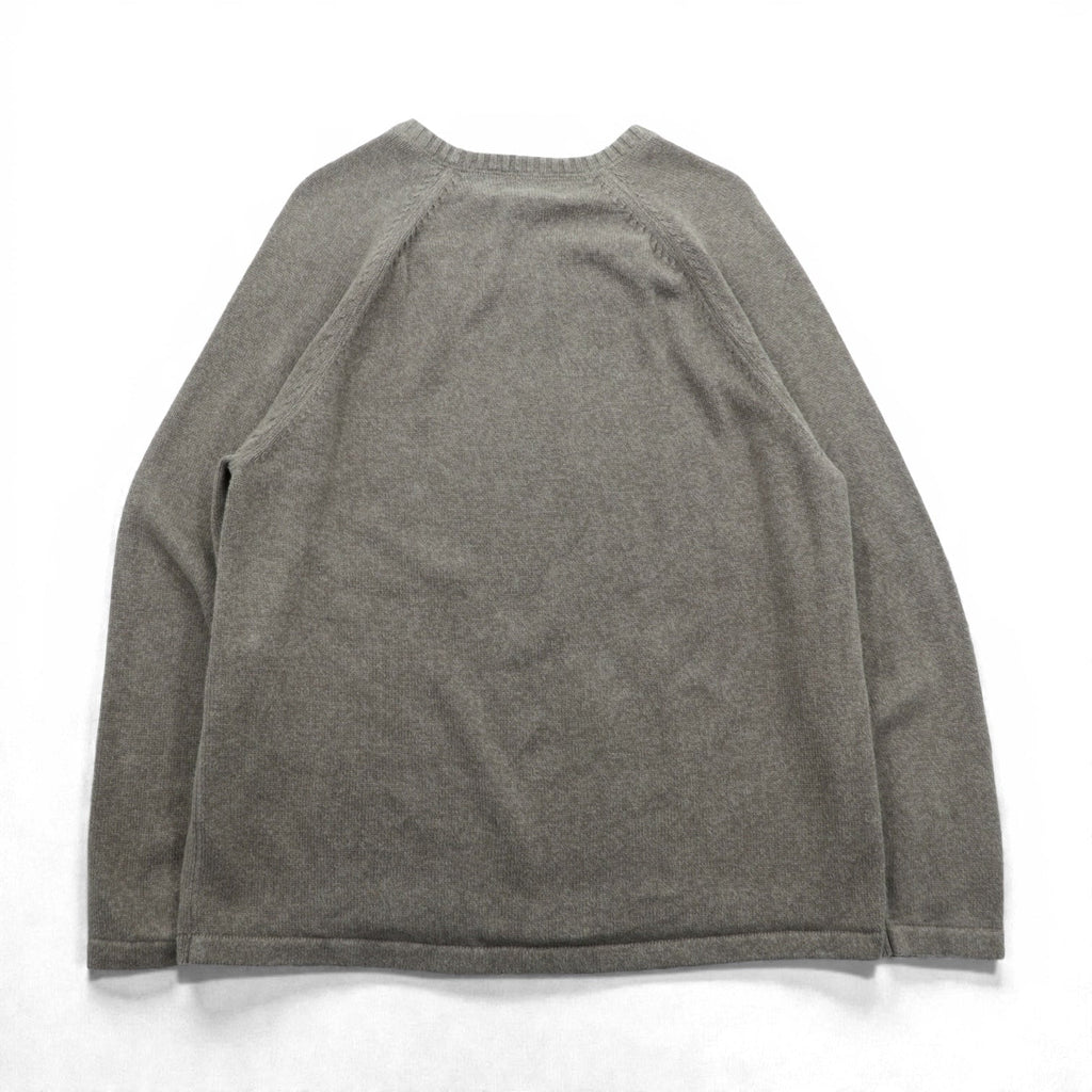 Eddie Bauer V-Neck Crew Neck Cotton Knit Sweater, XL, Beige, Raglan Sleeves
