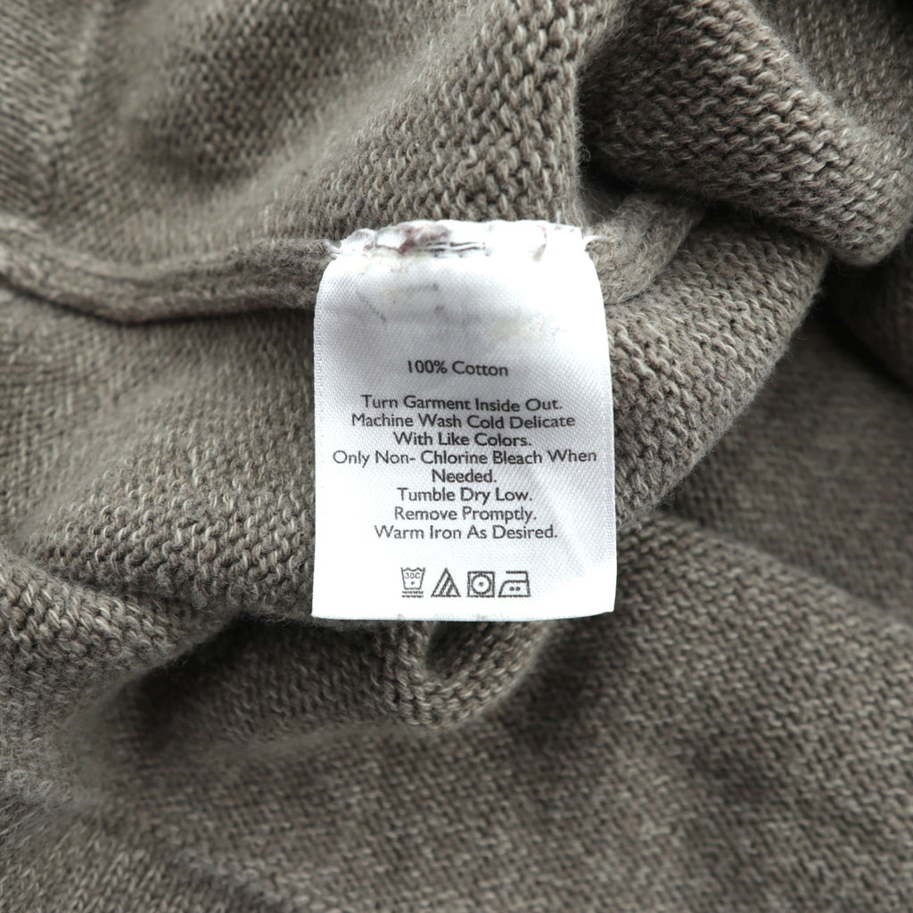 Eddie Bauer V-Neck Crew Neck Cotton Knit Sweater, XL, Beige, Raglan Sleeves