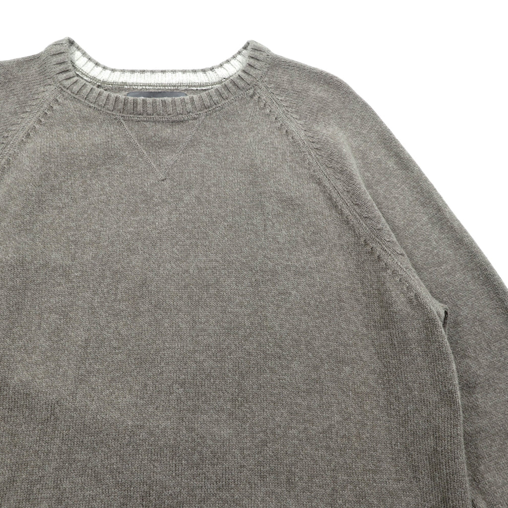 Eddie Bauer V-Neck Crew Neck Cotton Knit Sweater, XL, Beige, Raglan Sleeves