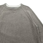 Eddie Bauer V-Neck Crew Neck Cotton Knit Sweater, XL, Beige, Raglan Sleeves