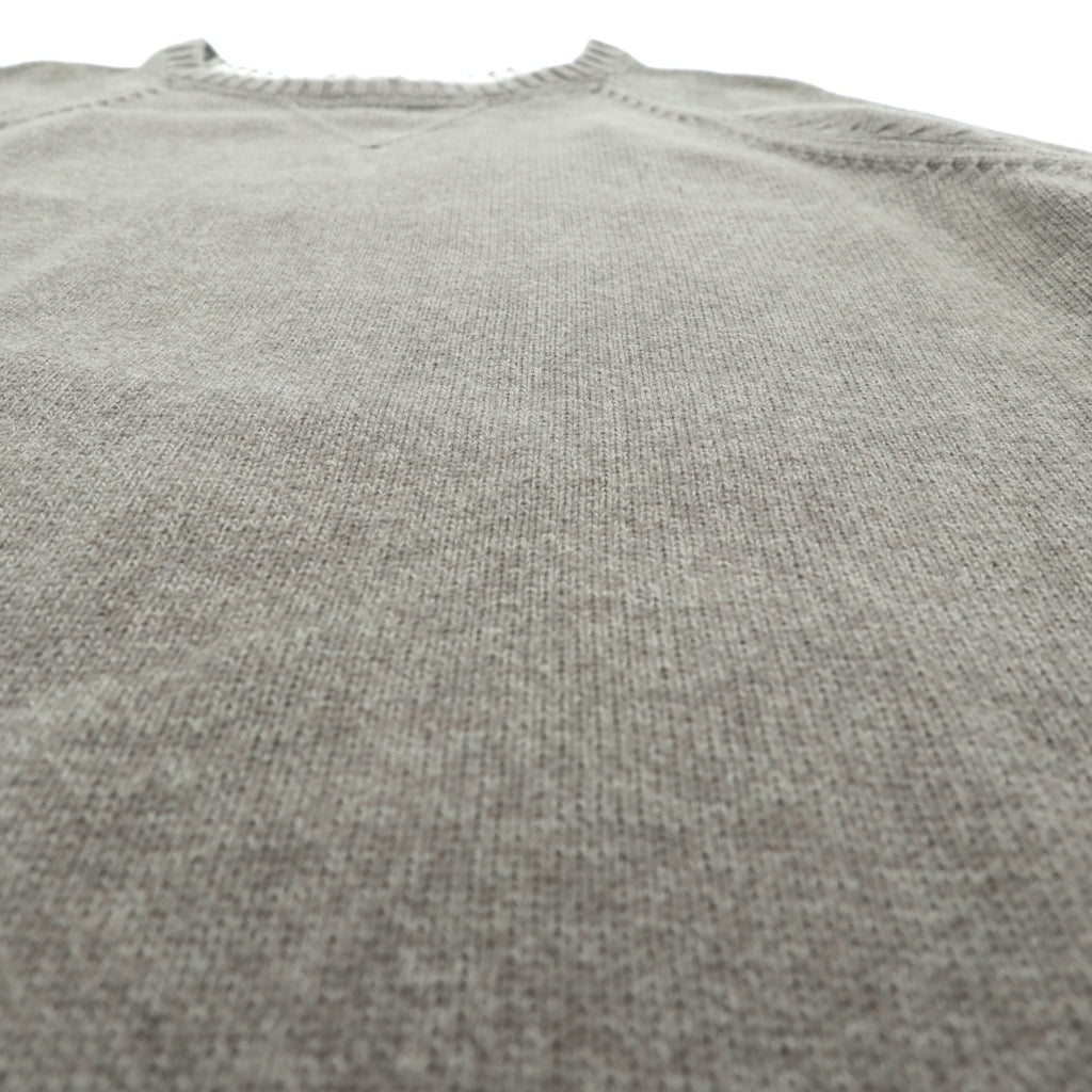 Eddie Bauer V-Neck Crew Neck Cotton Knit Sweater, XL, Beige, Raglan Sleeves