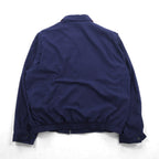 POLO GOLF RALPH LAUREN 90s Peach Skin Swing Top Harrington Jacket, XL, Navy, Check Lining, Small Pony Embroidery, Chin Strap