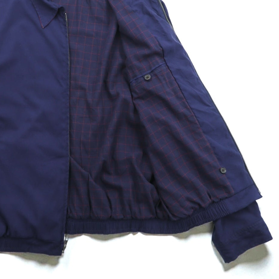 POLO GOLF RALPH LAUREN 90s Peach Skin Swing Top Harrington Jacket, XL, Navy, Check Lining, Small Pony Embroidery, Chin Strap