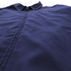 POLO GOLF RALPH LAUREN 90s Peach Skin Swing Top Harrington Jacket, XL, Navy, Check Lining, Small Pony Embroidery, Chin Strap