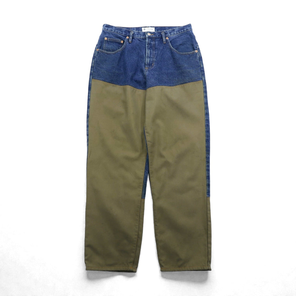 Columbia 90年代 ダブルニー ハンティング デニムパンツ ジーンズ L インディゴ ベージュ