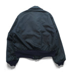 ALPHA INDUSTRIES 90s Made in USA CWU 45P Flight Jacket, Large, Navy, Flame Retardant, Short Length, Tattered