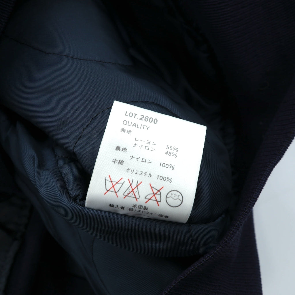 ALPHA INDUSTRIES 90s Made in USA CWU 45P Flight Jacket, Large, Navy, Flame Retardant, Short Length, Tattered