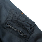 ALPHA INDUSTRIES 90s Made in USA CWU 45P Flight Jacket, Large, Navy, Flame Retardant, Short Length, Tattered