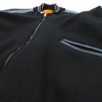 SKOOKUM Made in USA Varsity Jacket, Size Small, Navy, Leather Sleeves, Melton Wool, Ribbed, Centralia Knitting Mills