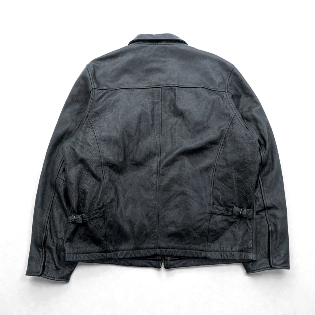 WILSONS 90年代 レザージャケット 中綿 Thinsulate Ultra ライダース XL ブラック 襟付き キルティングライナー 着脱式 ジップアップ
