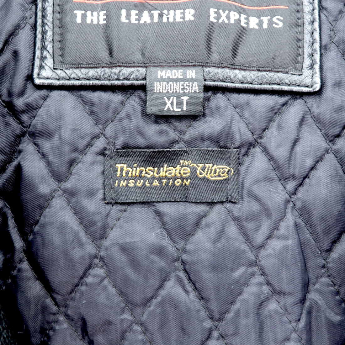WILSONS 90年代 レザージャケット 中綿 Thinsulate Ultra ライダース XL ブラック 襟付き キルティングライナー 着脱式 ジップアップ