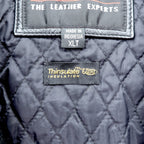 WILSONS 90年代 レザージャケット 中綿 Thinsulate Ultra ライダース XL ブラック 襟付き キルティングライナー 着脱式 ジップアップ