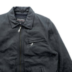 WILSONS 90年代 レザージャケット 中綿 Thinsulate Ultra ライダース XL ブラック 襟付き キルティングライナー 着脱式 ジップアップ