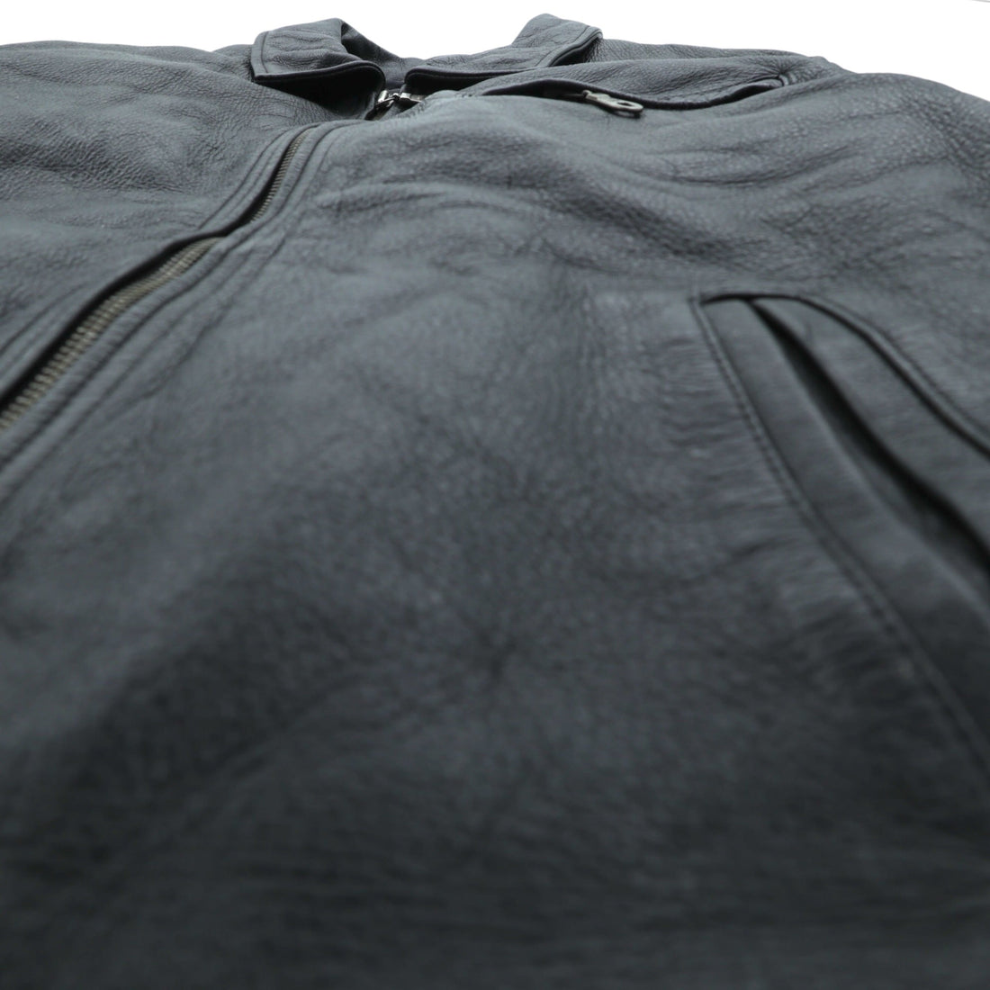 WILSONS 90年代 レザージャケット 中綿 Thinsulate Ultra ライダース XL ブラック 襟付き キルティングライナー 着脱式 ジップアップ