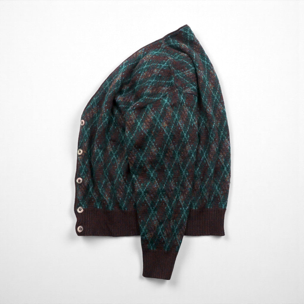 Preppy 80s France Vintage Knit ニット カーディガン L アーガイル柄 80年代 フランス製