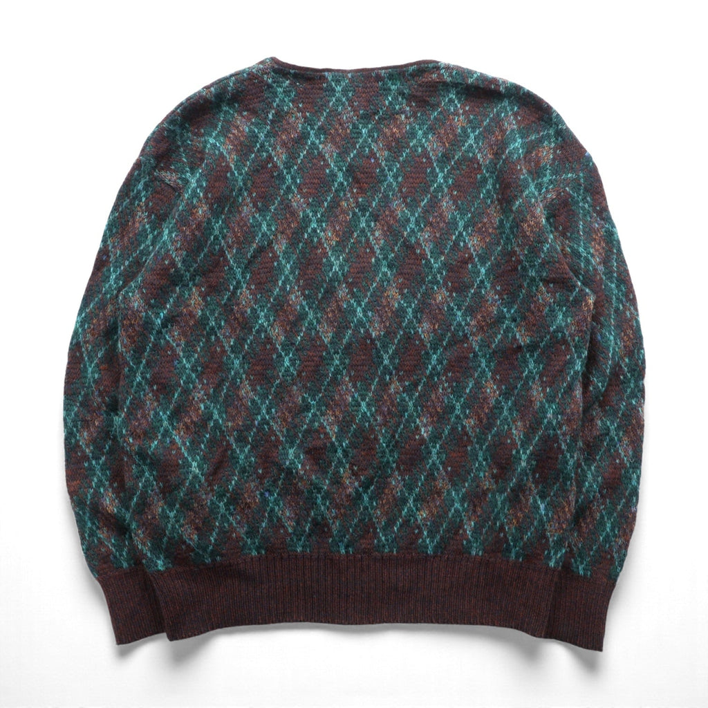 Preppy 80s France Vintage Knit ニット カーディガン L アーガイル柄 80年代 フランス製