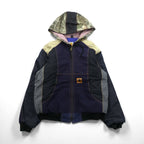 Carhartt Remade Color Block Duck Active Jacket Hoodie, Size L, Multicolor, Crazy Pattern, Cotton