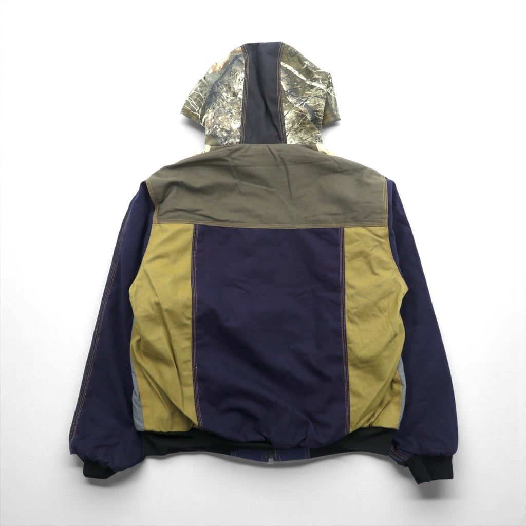 Carhartt Remade Color Block Duck Active Jacket Hoodie, Size L, Multicolor, Crazy Pattern, Cotton