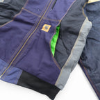 Carhartt Remade Color Block Duck Active Jacket Hoodie, Size L, Multicolor, Crazy Pattern, Cotton