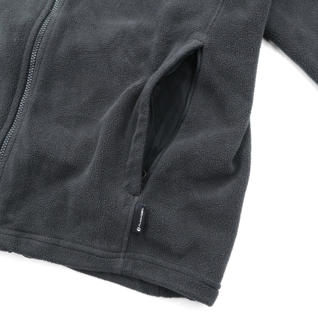 THE NORTH FACE Fleece Jacket M Black Drawcord FLASHDRY Moisture-Wicking, Quick-Drying Stand Collar A0FC US Standard