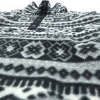 L.L.Bean 90s Half Snap-T Pullover Fleece Jacket, Small, Gray, Fair Isle Allover Pattern, Stand Collar