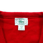 LACOSTE 80s Made in USA V-Neck Knit Sweater XL Red One Point Logo