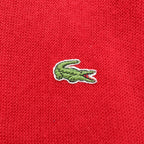 LACOSTE 80s Made in USA V-Neck Knit Sweater XL Red One Point Logo