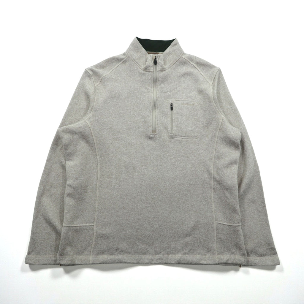 Woolrich Half Zip Fleece Pullover Sweater Jacket XL Beige HMQ00235