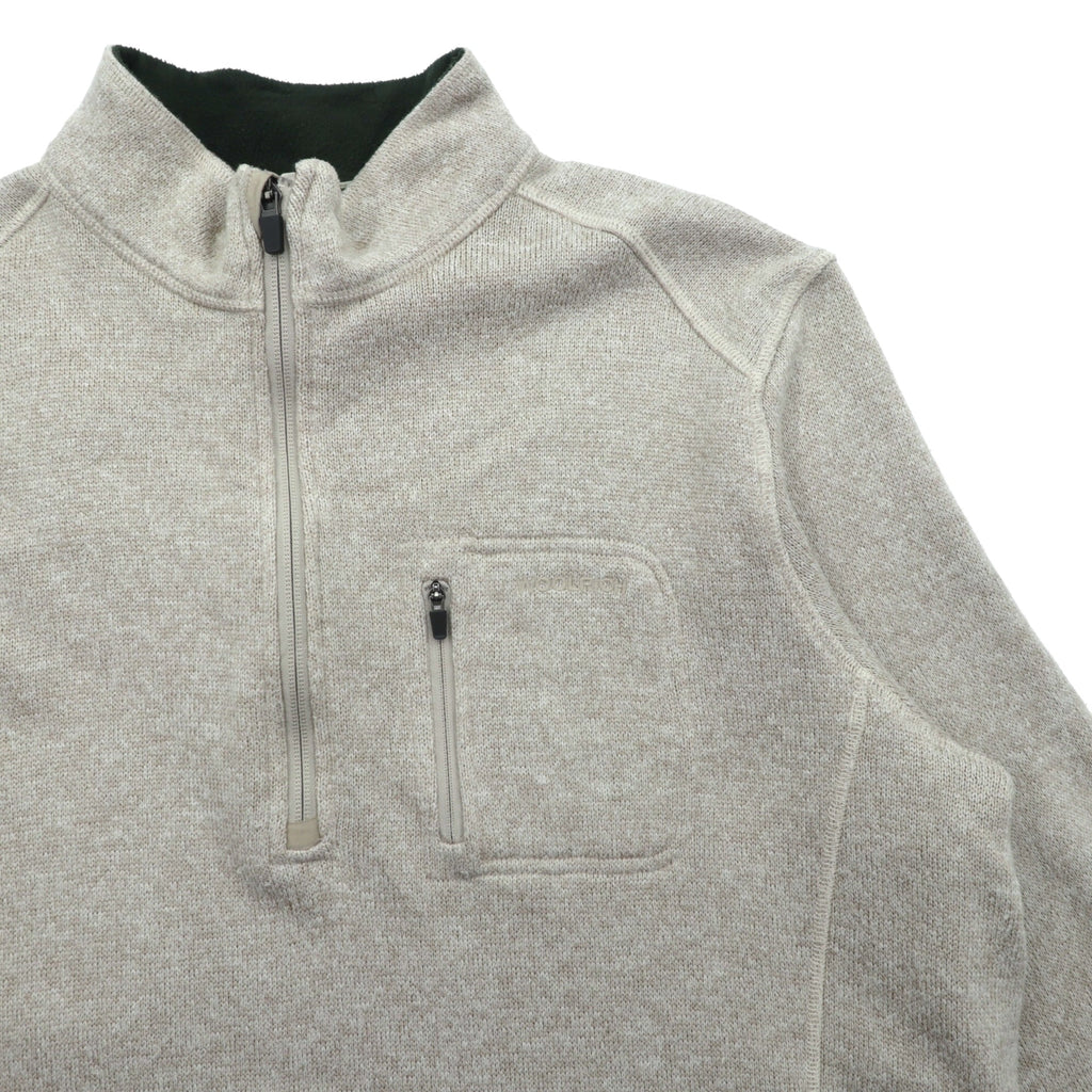 Woolrich Half Zip Fleece Pullover Sweater Jacket XL Beige HMQ00235