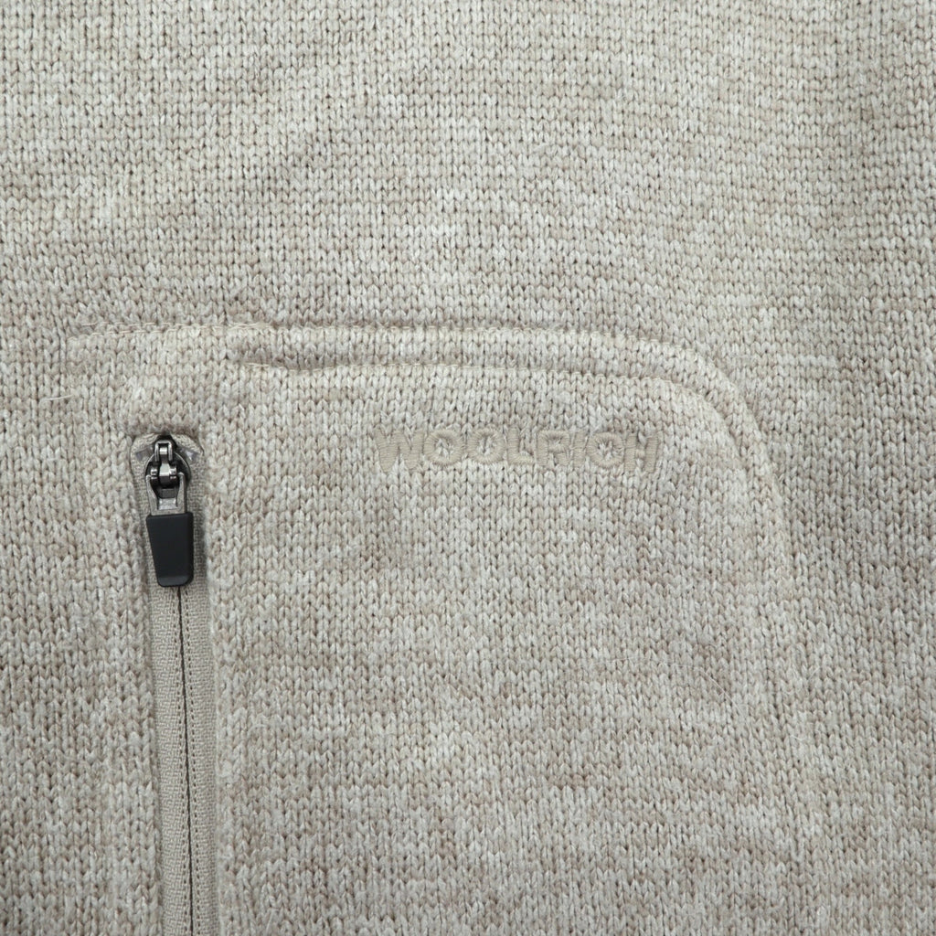 Woolrich Half Zip Fleece Pullover Sweater Jacket XL Beige HMQ00235