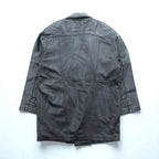 WInd Armor Double-Breasted Lamb Leather Chester Coat, Size L, Black, Sheepskin