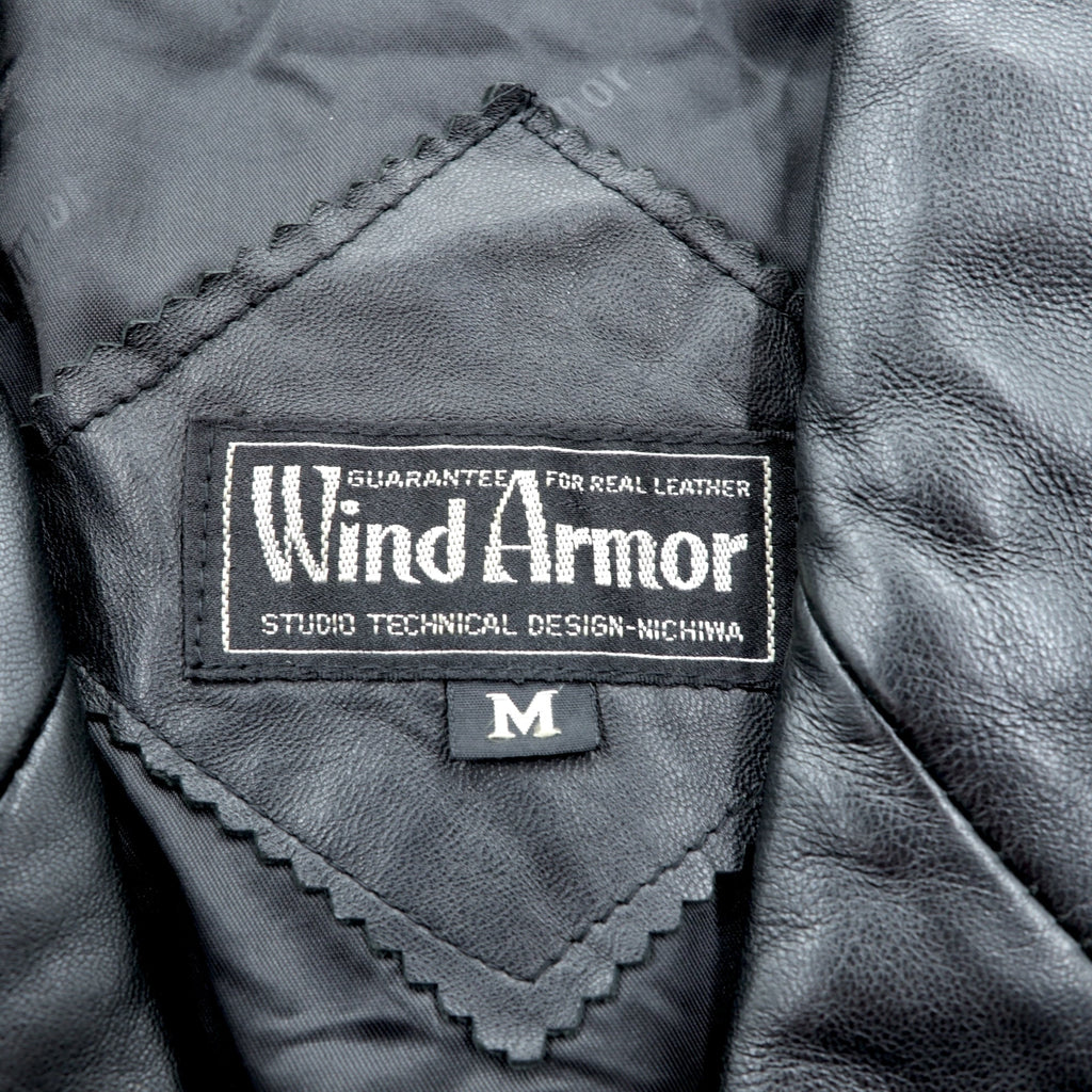 WInd Armor Double-Breasted Lamb Leather Chester Coat, Size L, Black, Sheepskin