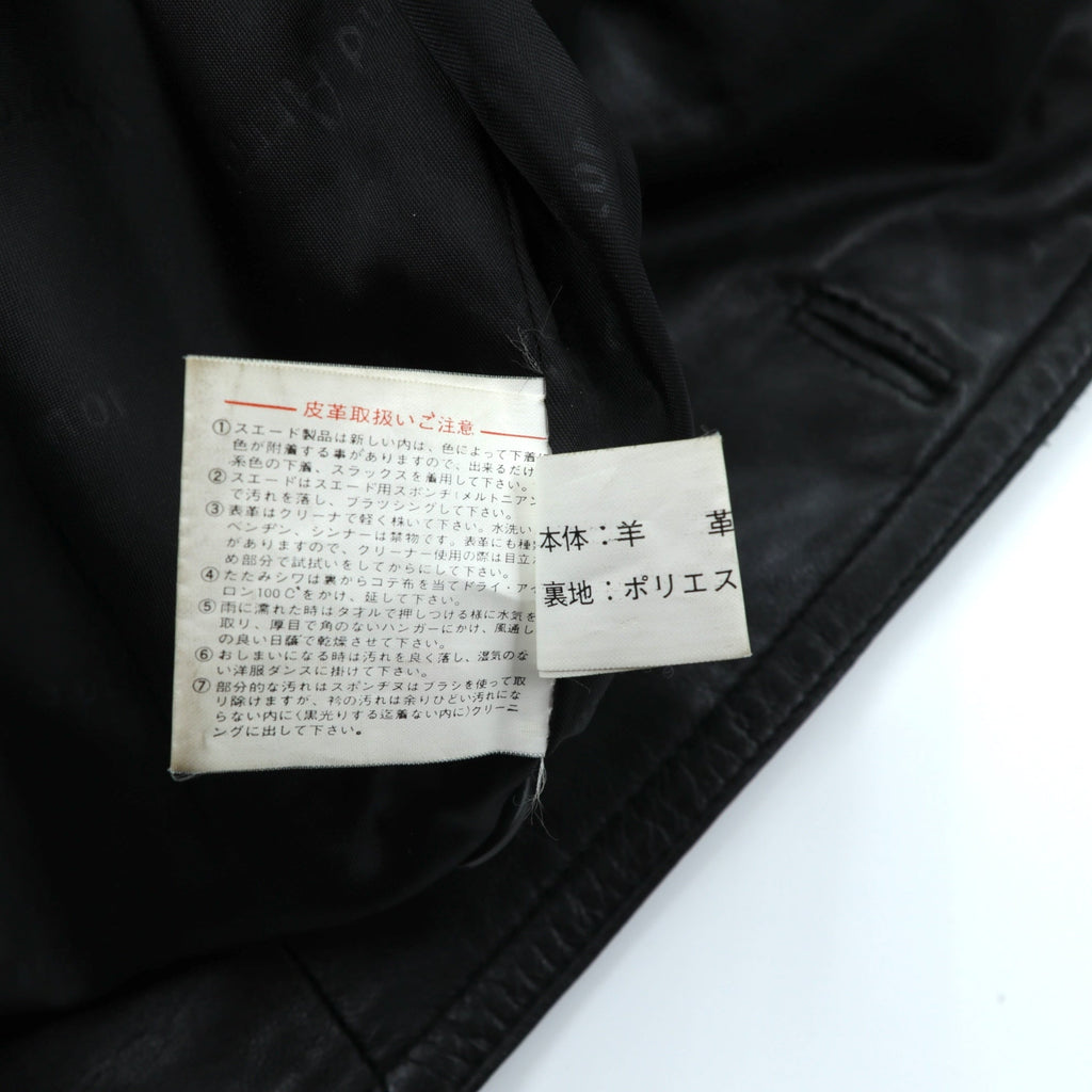 WInd Armor Double-Breasted Lamb Leather Chester Coat, Size L, Black, Sheepskin