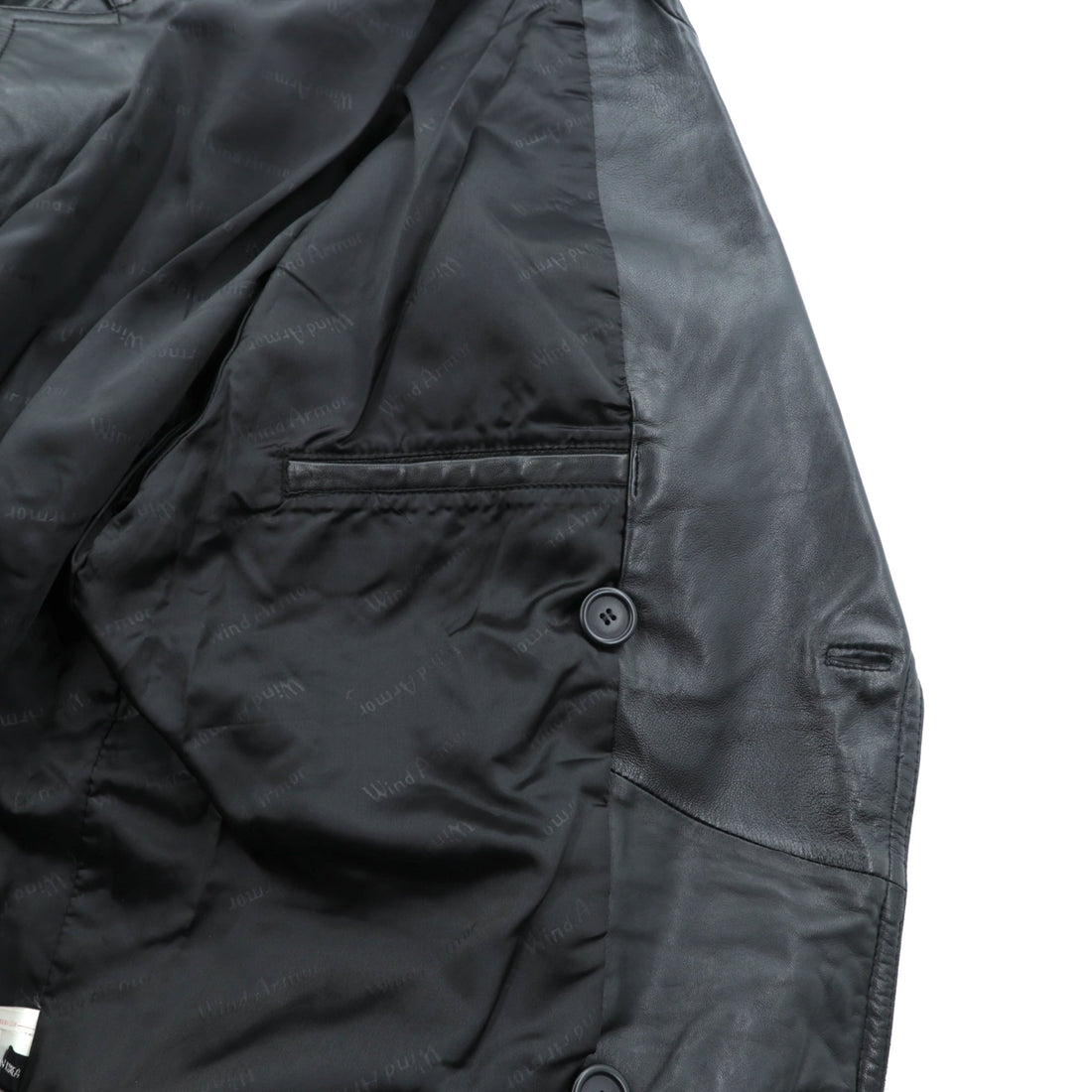 WInd Armor Double-Breasted Lamb Leather Chester Coat, Size L, Black, Sheepskin