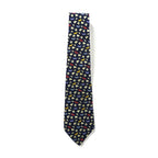 Salvatore Ferragamo Made in Italy Tie Navy Silk Allover Pattern Komon Geometric Origami